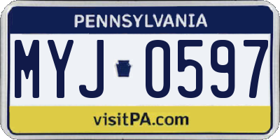 PA license plate MYJ0597