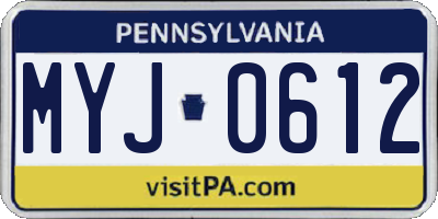 PA license plate MYJ0612