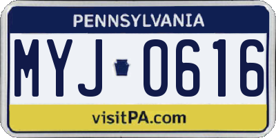 PA license plate MYJ0616