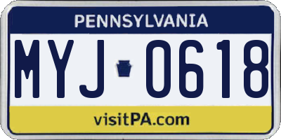 PA license plate MYJ0618
