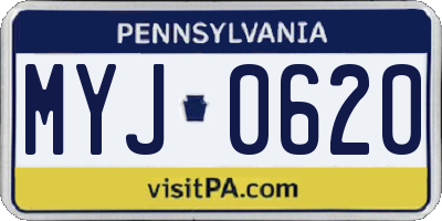 PA license plate MYJ0620