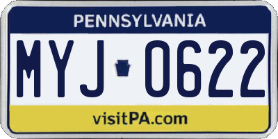 PA license plate MYJ0622