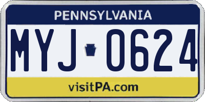 PA license plate MYJ0624