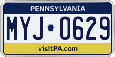 PA license plate MYJ0629