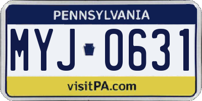 PA license plate MYJ0631