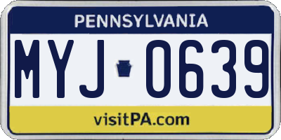 PA license plate MYJ0639