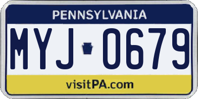 PA license plate MYJ0679