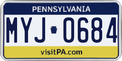 PA license plate MYJ0684