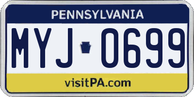 PA license plate MYJ0699