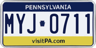 PA license plate MYJ0711