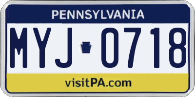 PA license plate MYJ0718