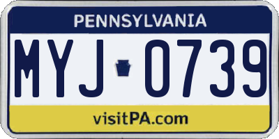 PA license plate MYJ0739