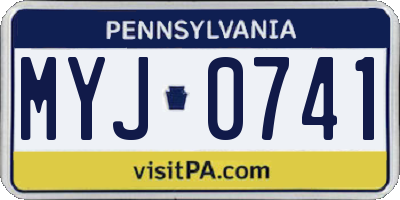 PA license plate MYJ0741