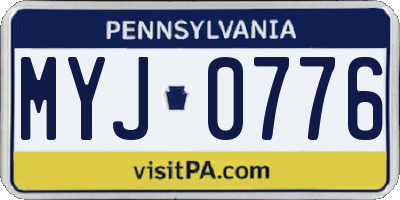 PA license plate MYJ0776