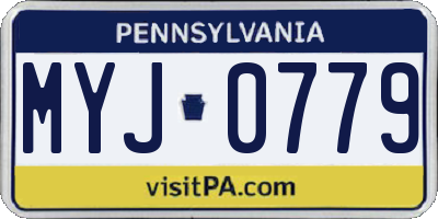 PA license plate MYJ0779