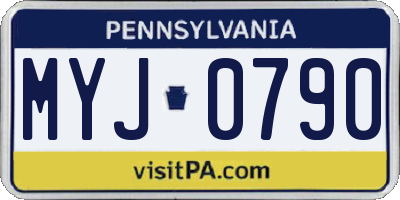 PA license plate MYJ0790
