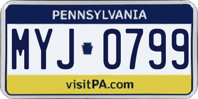 PA license plate MYJ0799