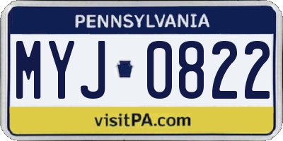 PA license plate MYJ0822