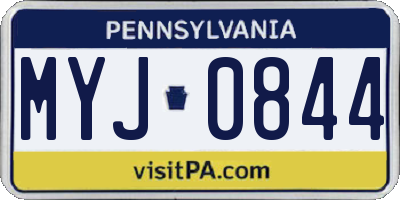 PA license plate MYJ0844