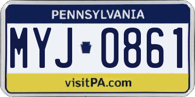 PA license plate MYJ0861