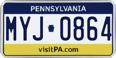 PA license plate MYJ0864
