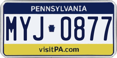 PA license plate MYJ0877