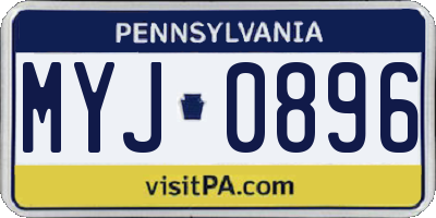 PA license plate MYJ0896