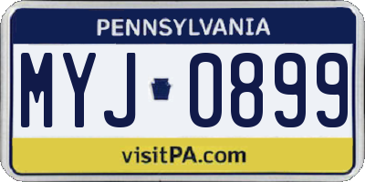 PA license plate MYJ0899
