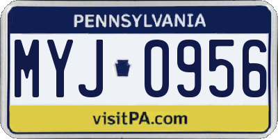 PA license plate MYJ0956