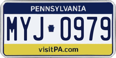 PA license plate MYJ0979
