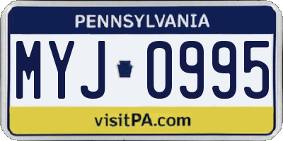 PA license plate MYJ0995