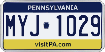 PA license plate MYJ1029