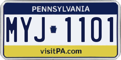 PA license plate MYJ1101