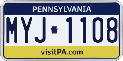 PA license plate MYJ1108