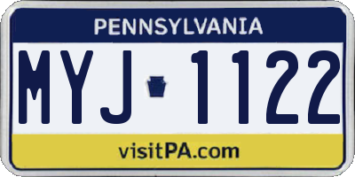 PA license plate MYJ1122