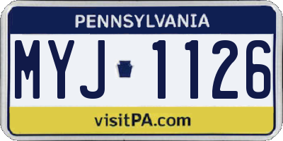 PA license plate MYJ1126