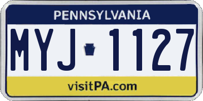 PA license plate MYJ1127