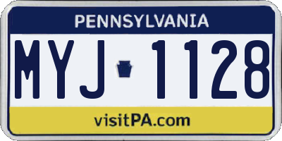 PA license plate MYJ1128