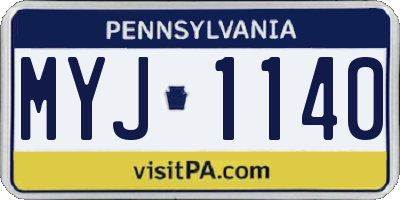 PA license plate MYJ1140