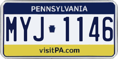 PA license plate MYJ1146