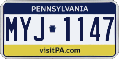 PA license plate MYJ1147