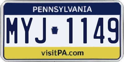PA license plate MYJ1149