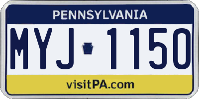 PA license plate MYJ1150