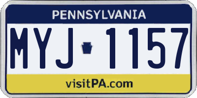 PA license plate MYJ1157