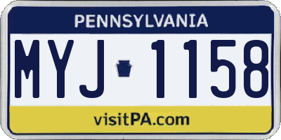 PA license plate MYJ1158