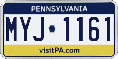 PA license plate MYJ1161