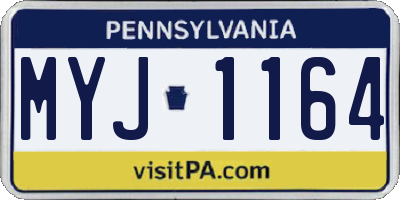 PA license plate MYJ1164