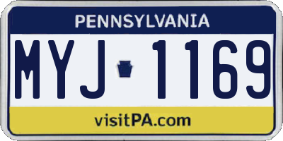 PA license plate MYJ1169