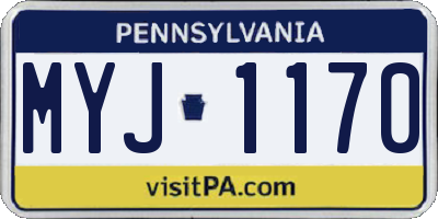 PA license plate MYJ1170