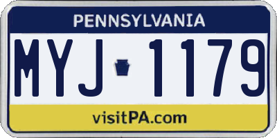 PA license plate MYJ1179